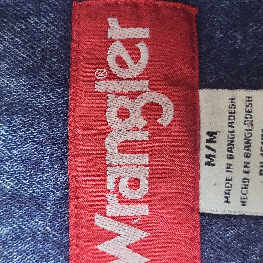 VINTAGE WRANGLER SHERPA LINEN DENIM JACKET WITH CORDUROY COLLAR MENS. Size M - Picture 9 of 11
